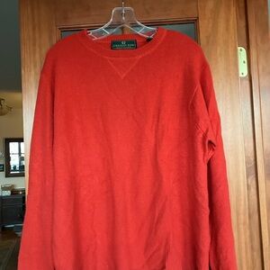 Men's Cashmere Red Crewneck Sweater XL